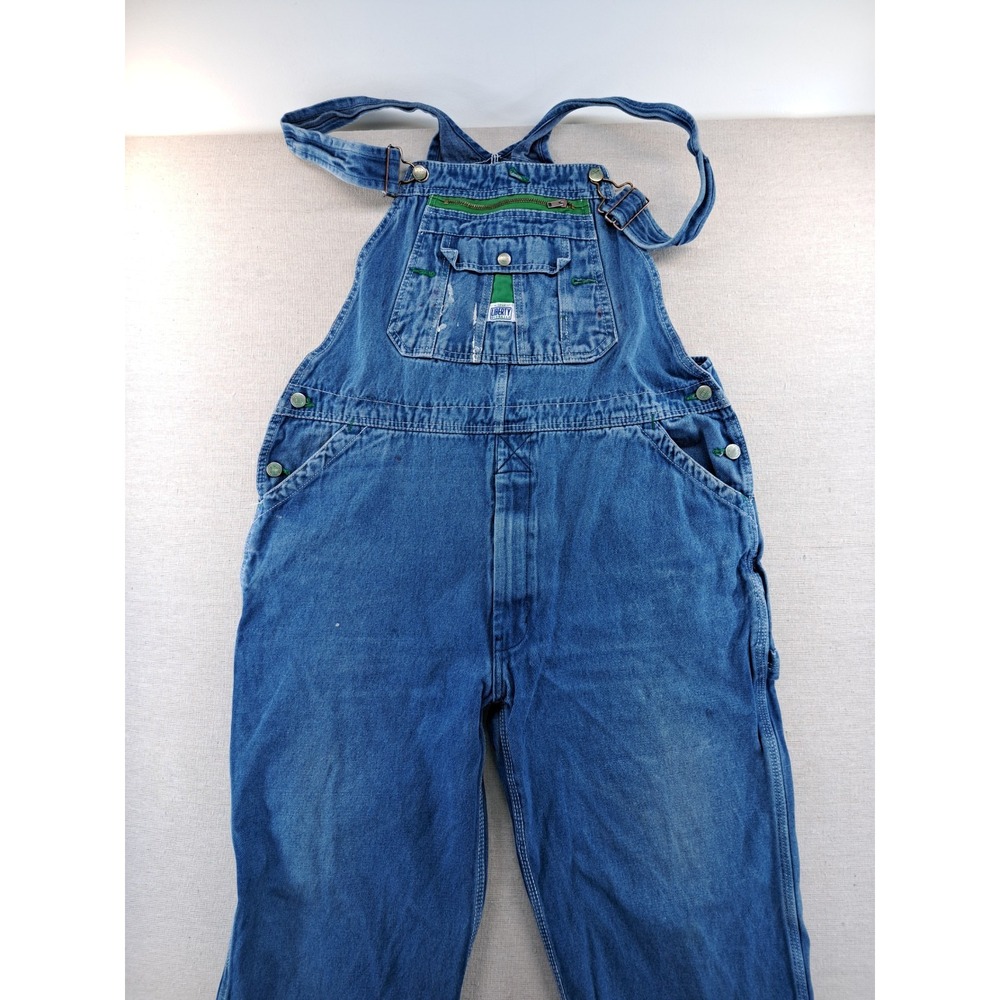 Liberty Bib Overalls Men's 40x25 Short Blue Denim Workwear Farmer  Carpenter